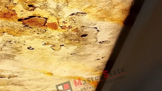 Átvilágítható kőfurnér felület közelről